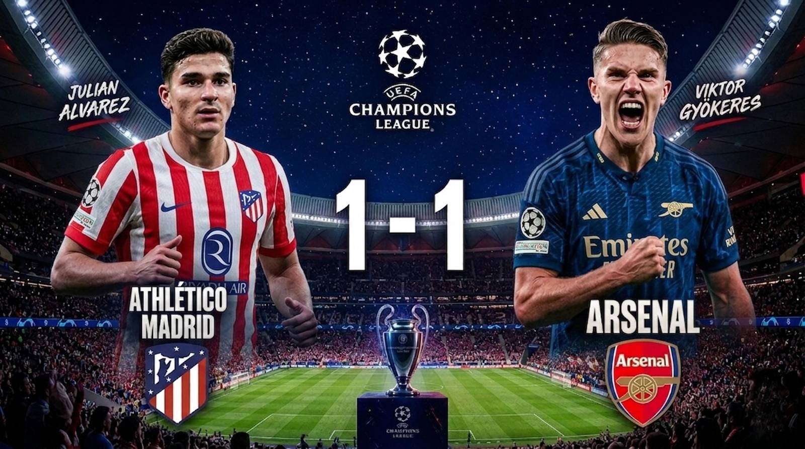 Champions league atletico madrid and arsenal draw in tense clash