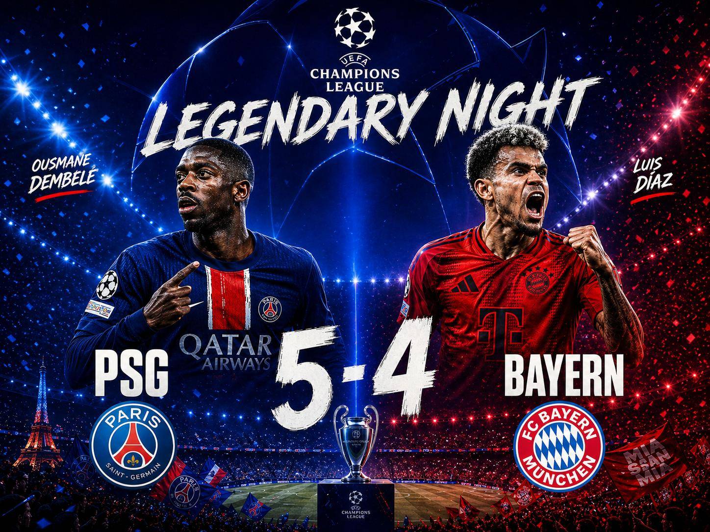 Psg vs bayern munich: a thrilling champions league clash ends 5-4