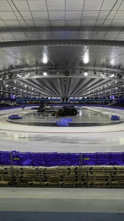 L'anneau de glace Thialf à Heerenveen, le 12 avril 2026. (MI NEWS / NurPhoto)