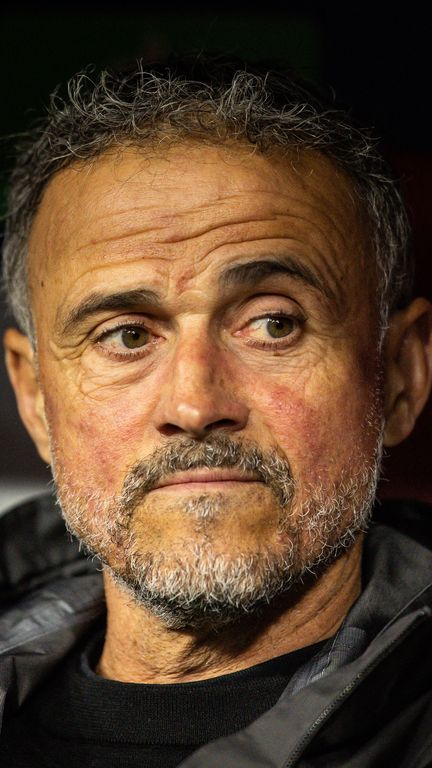 Luis Enrique à l'Allianz Arena de Munich (Allemagne), le 6 mai 2026. (MATTHIEU MIRVILLE / AFP)