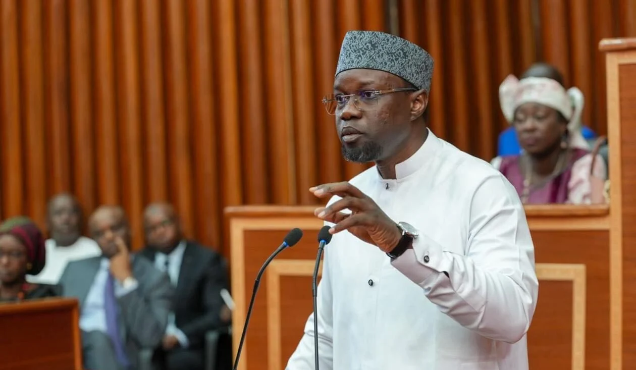 Niger prime minister Ousmane Sonko addressing parliamentary session