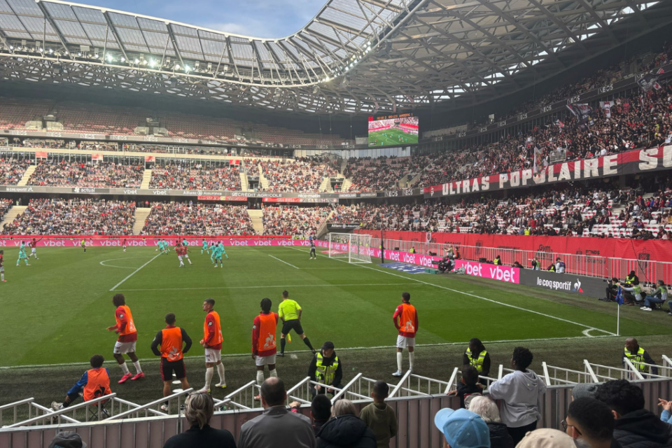 Allianz Riviera stadium in Nice ahead of the crucial relegation playoff match