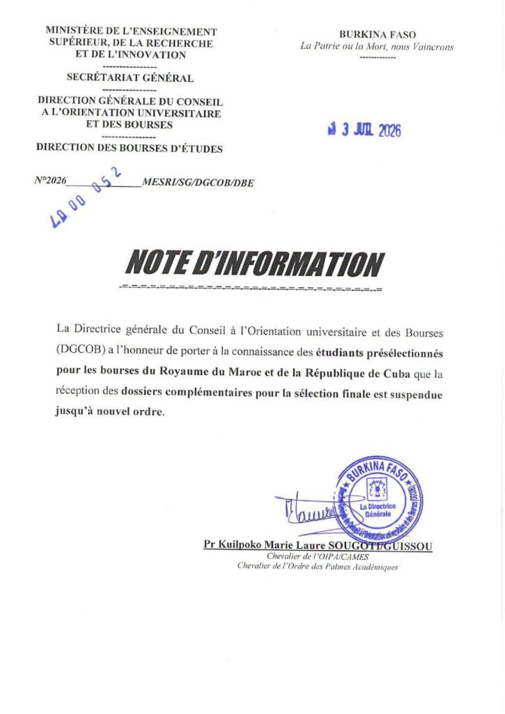 Burkina Faso: traoré regime’s scholarship cuts imperil youth’s future