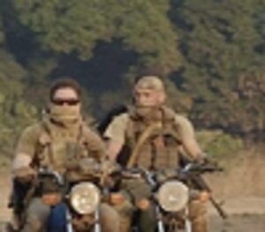 Wagner Group mercenaries on motorcycles in a Central African province
