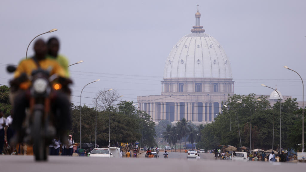View of Yamoussoukro's iconic Basilica of Our Lady of Peace