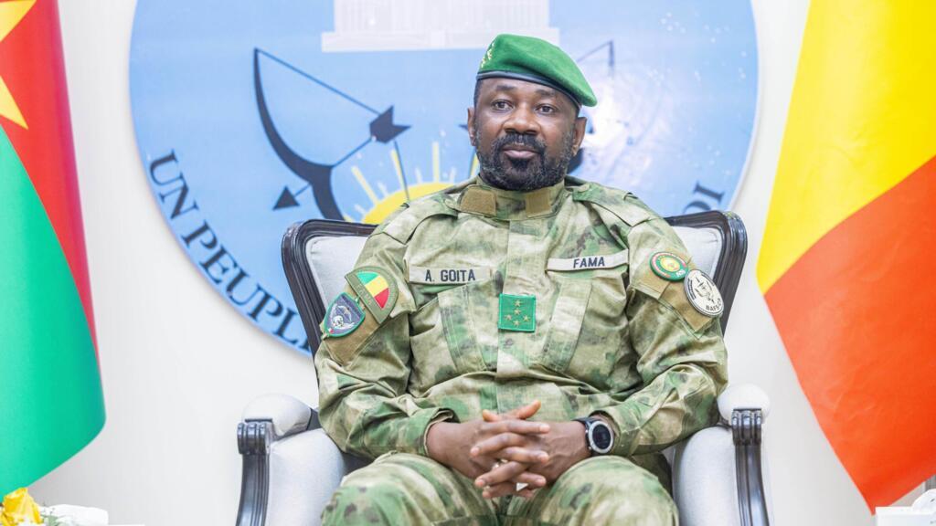 Mali’s transitional president, General Assimi Goïta, speaking at the second Sahel States Alliance summit on security and development in Bamako, December 23, 2025.