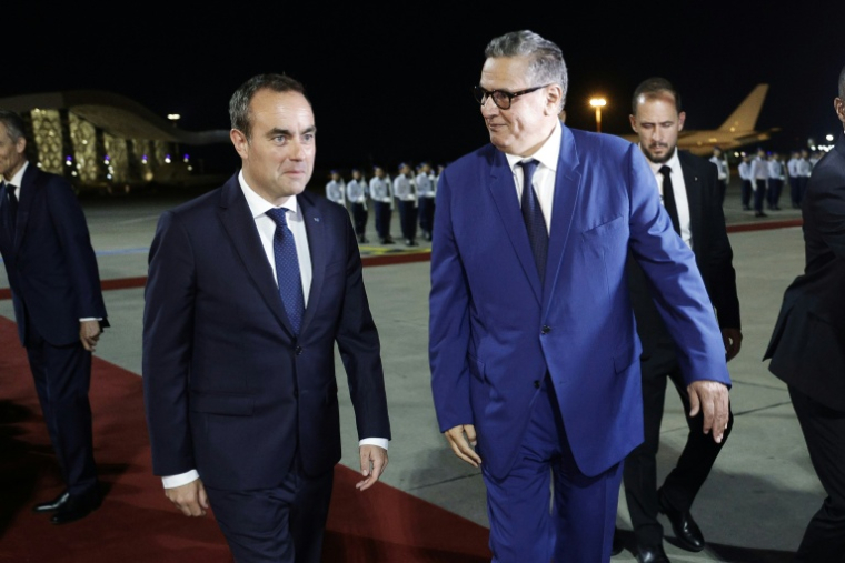 French Prime Minister Sébastien Lecornu greeted by Moroccan counterpart Aziz Akhannouch at Rabat-Salé Airport