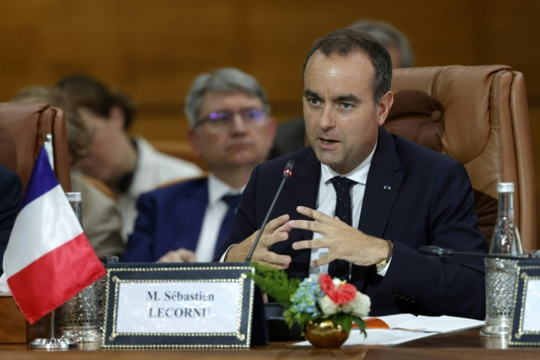french prime minister sébastien lecornu delivering opening remarks during a plenary session with moroccan ministers