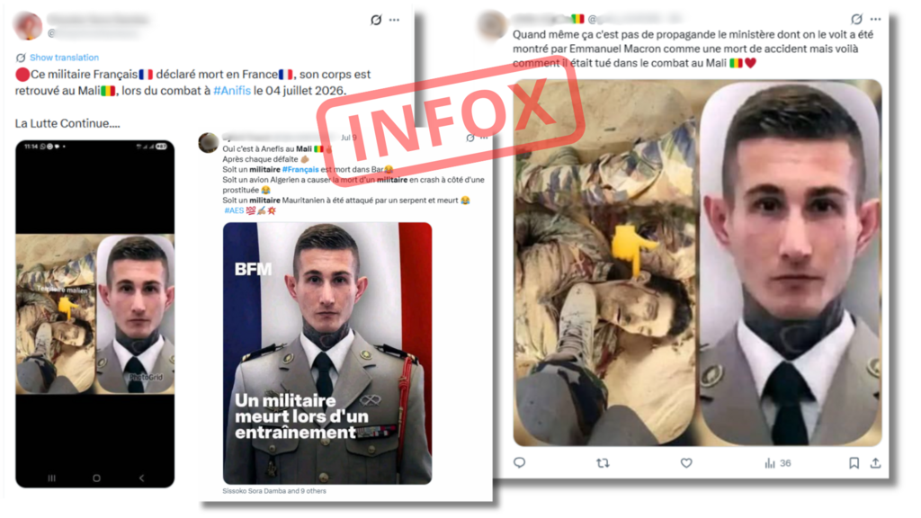 No French soldier was killed in Anéfis—these posts are entirely false.