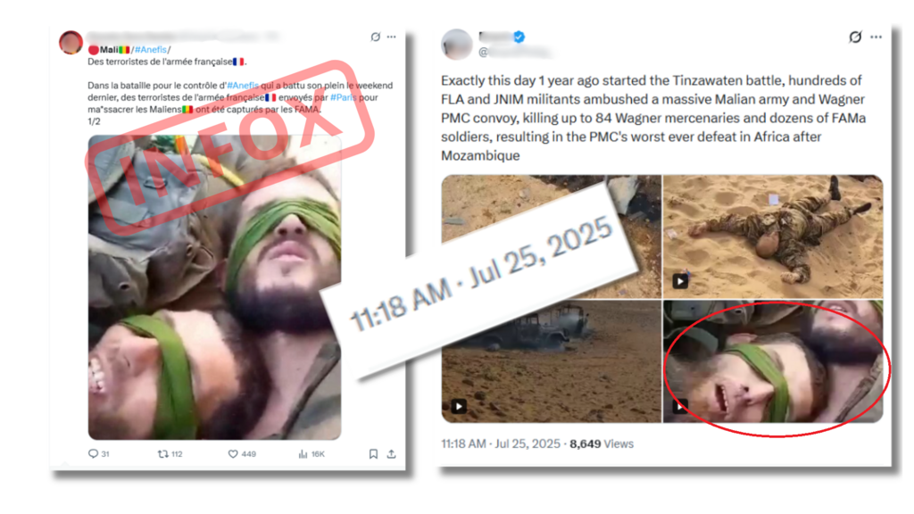 These same accounts later spread false claims about alleged French prisoners, again using archived images.