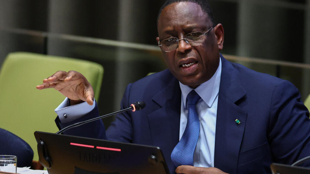 Former Senegalese President Macky Sall speaks during a hearing for his candidacy for UN Secretary-General at UN headquarters in New York, April 22, 2026.