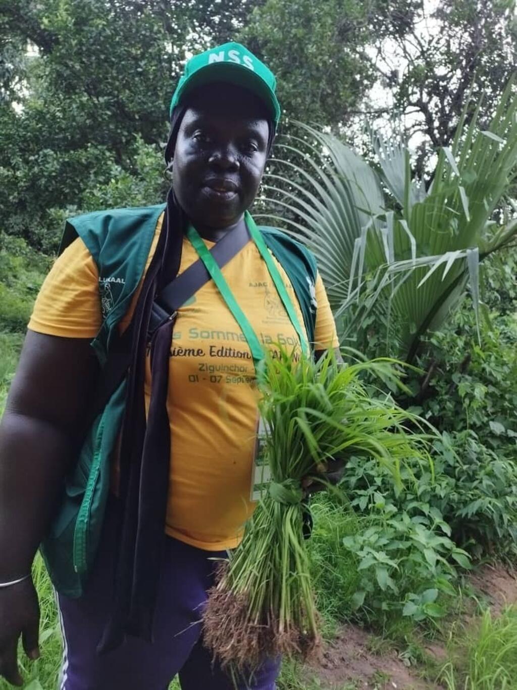 Mariama Sonko tending her organic farm in Casamance, Senegal