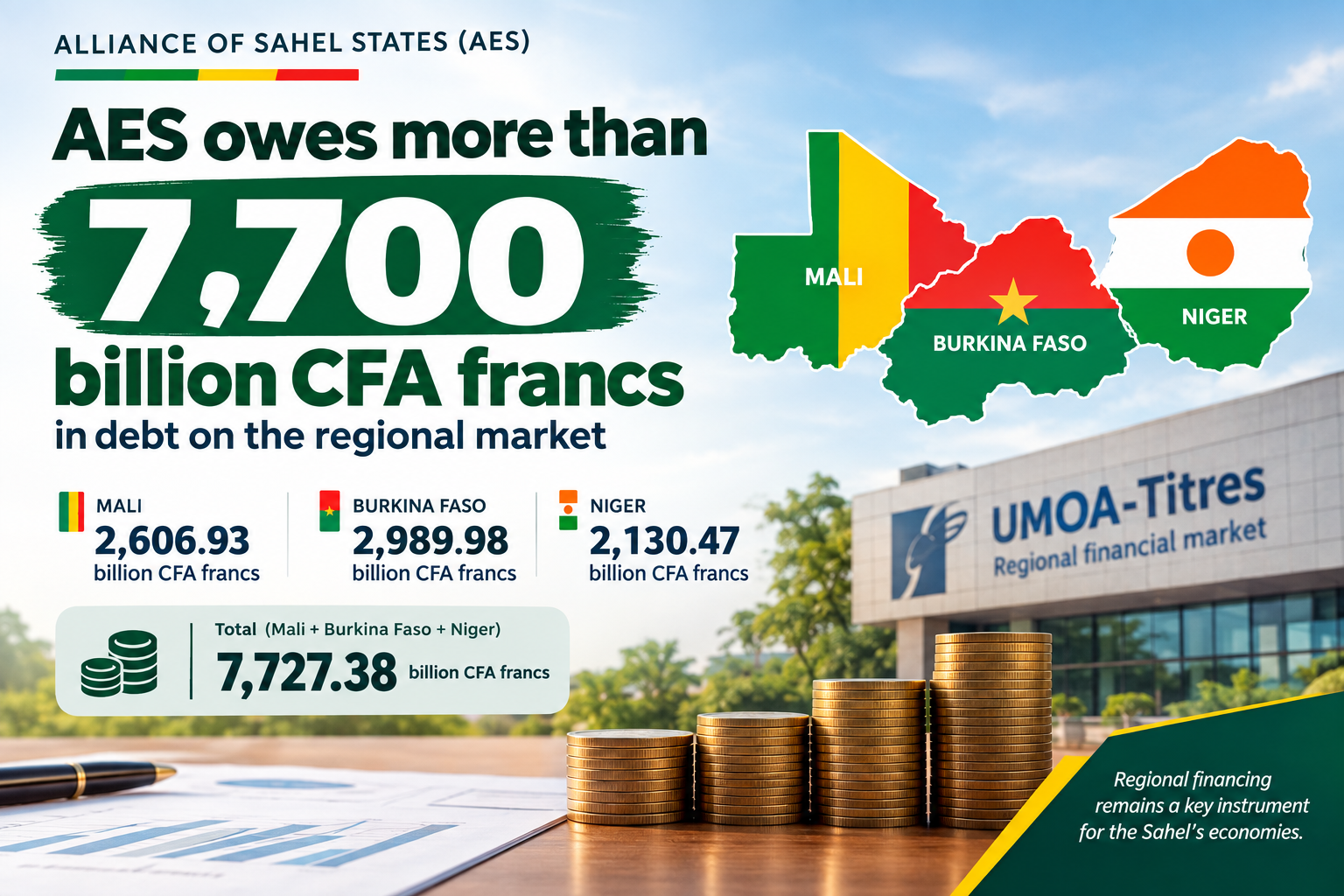 Behind the sovereignty talk, AES states owe 7,727 billion CFA francs on the regional market